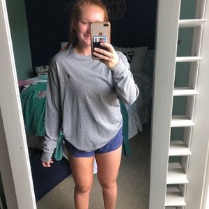 long sleeve grey polo t-shirt